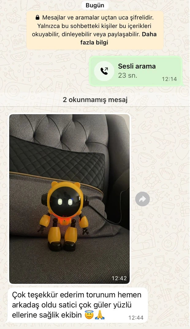 Torunu için alan müşteri — teslimat sonrası — WhatsApp mesajı