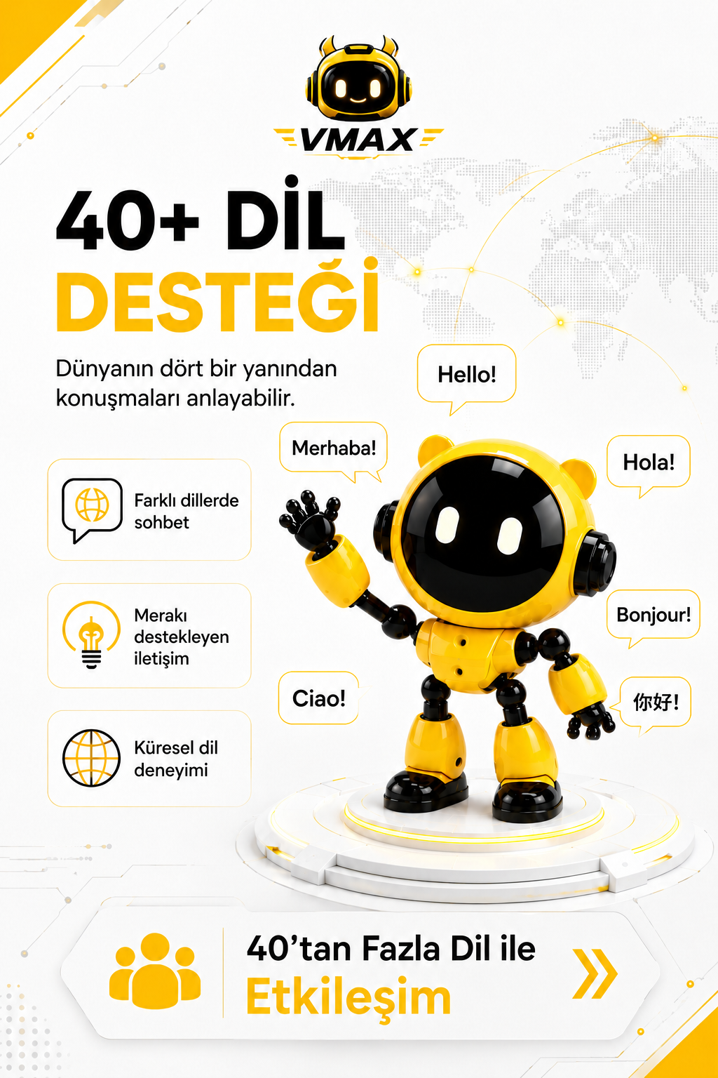 VMAX 3'lü paket — üç adet Türkçe konuşan yapay zekâ robotu